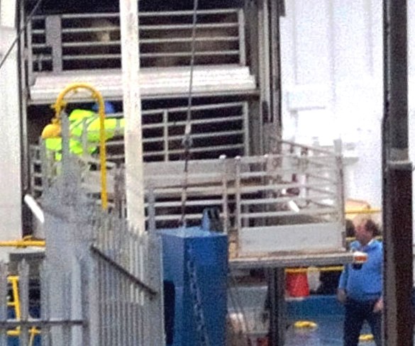 open rear doors of box trailer