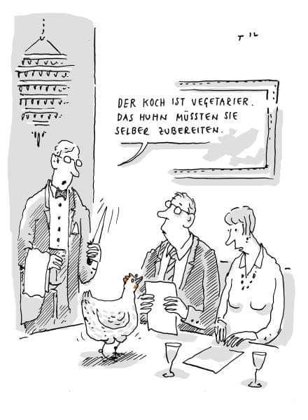 schöner Karikatur über Paar am Restaurantn