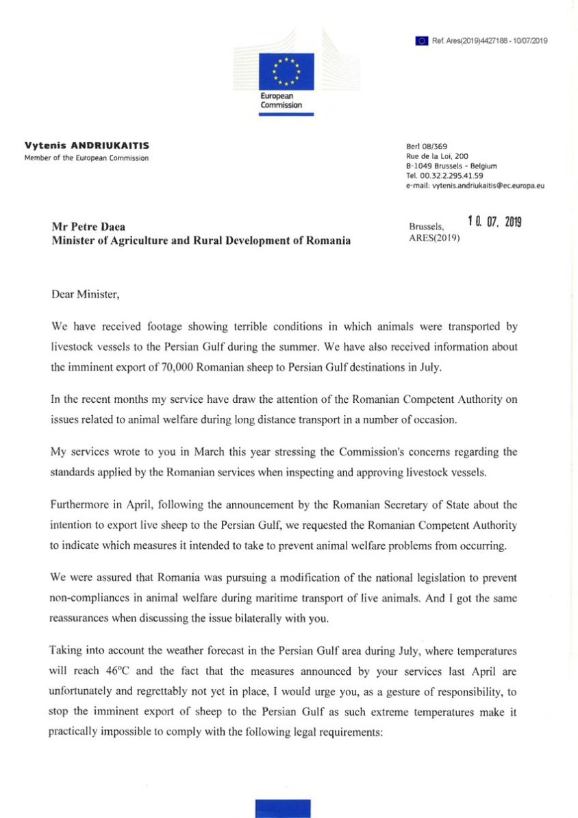 Comm letter to Romania 1