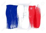 France colorful brush strokes painted flag.