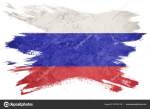 Grunge Russia flag. Russian flag with grunge texture. Brush stro
