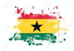 Ghana flag grunge painted background