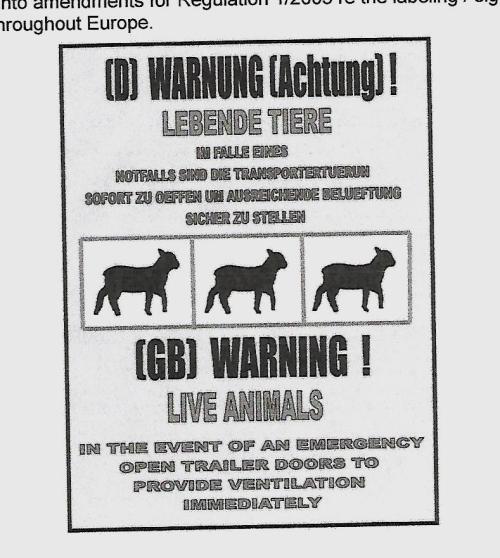 Box trailer warning label