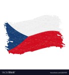 Flag of Czech Republic, Grunge Abstract Brush Stroke Isolated On A White Background. Vector Illustration.