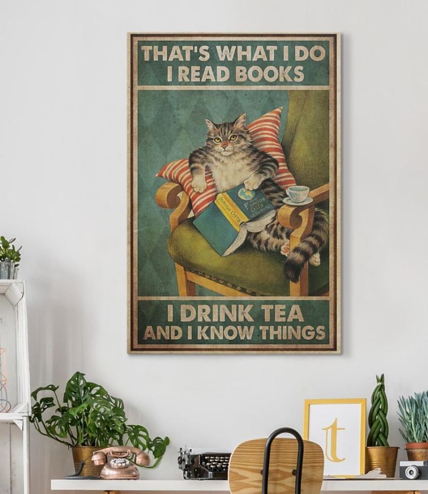 karikatur mit lesender Katzeo